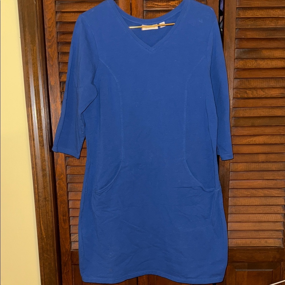 d&co Blue V-Neck Dress